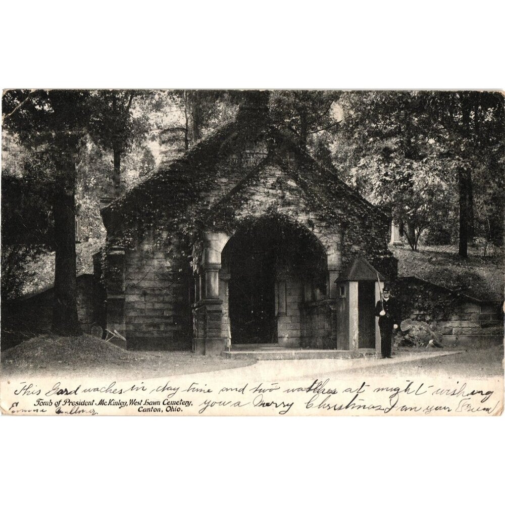 Vintage 1915 Postcard Tomb Of President McKinley West Lawn Cemetery Canton Ohio